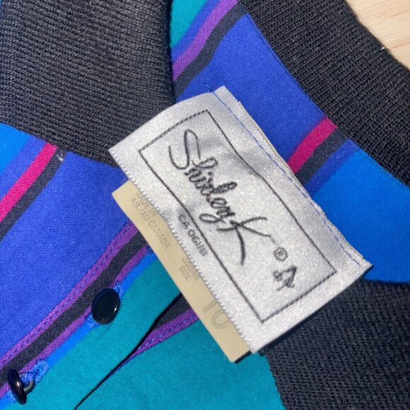 Vintage Shirley K Striped  Dress Sz 10 - Picture 7 of 9